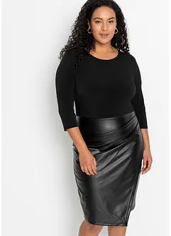 Robe bi-matière avec haut en jersey, bonprix