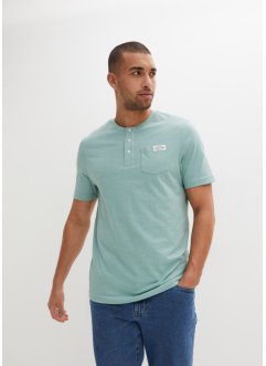 T-shirt coton col tunisien manches courtes, coupe confort, bpc bonprix collection