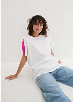 T-shirt à manches volantées et galon fluo, bonprix