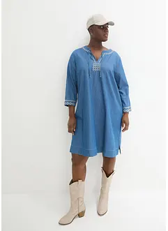 Robe en jean avec broderie, bonprix