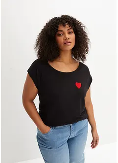 T-shirt court devant long derrière en viscose fluide, bonprix