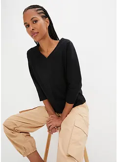 T-shirt manches 3/4 en coton, bonprix