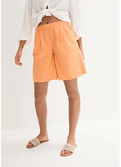 Short large à pinces en lin mélangé avec taille haute élastiquée, bonprix