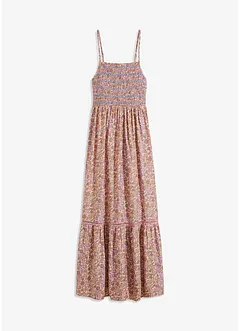 Robe longue smockée, bonprix