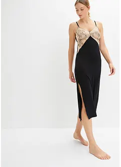Nuisette longue en viscose avec broderies, bonprix