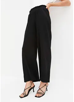 Pantalon en crêpe de jersey, taille haute, bonprix