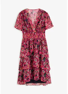 Robe midi floral à volants, bonprix