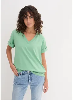 Lot de 5 T-shirts longs et amples à col V, bonprix