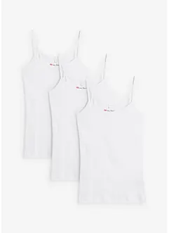 Lot de 3 tops à fines bretelles 100% coton, bonprix
