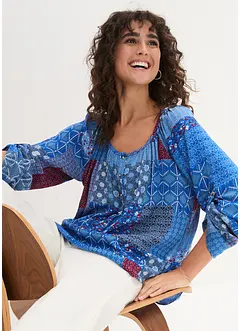 Blouse-tunique froissée à manches longues, bonprix