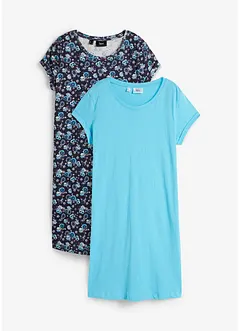 Lot de 2 robes en jersey 100% coton avec fentes latérales, bonprix