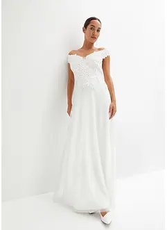 Robe de mariée à encolure Carmen avec dentelle, bonprix