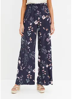 Pantalon plissé avec imprimé floral, bonprix