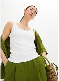 Top côtelé 100% coton, bonprix