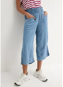 Jupe-culotte ample avec large empiècement taille confortable en twill léger, bonprix