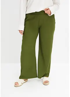 Pantalon en crêpe de jersey, taille haute, bonprix