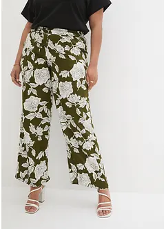 Pantalon palazzo imprimé en viscose, bonprix