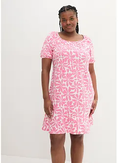 Robe en jersey de coton à encolure carrée, longueur genou, bonprix