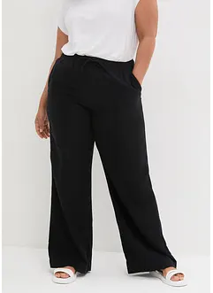 Pantalon en lin à plis religieuse, bonprix