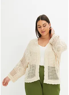 Gilet en maille, aspect crochet, bonprix