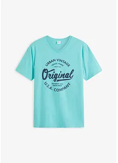 T-shirt col V, 100% coton, bonprix