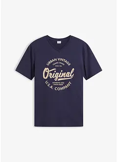 T-shirt col V, 100% coton, bonprix