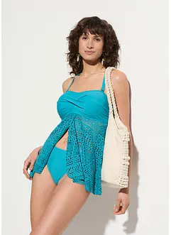 Tankini long (ens. 2 pces) avec dentelle, bonprix