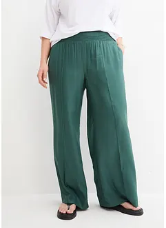 Pantalon à taille élastiquée en crêpe de viscose fluide, bonprix