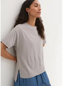 T-shirt oversize en coton avec fentes sur le côté, bonprix