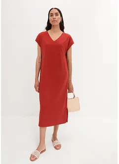 Robe midi en jersey côtelé, bonprix