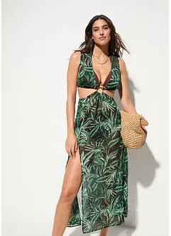 Robe de plage en crêpe à découpes, bonprix