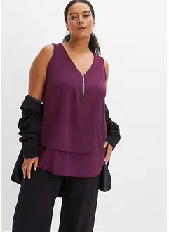 Top en viscose à encolure zippée, bonprix