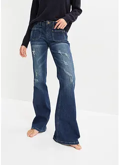 Jean évasé, taille basse, extensible, bonprix