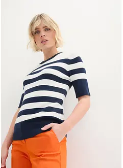 Pull à rayures, demi-manches, bonprix