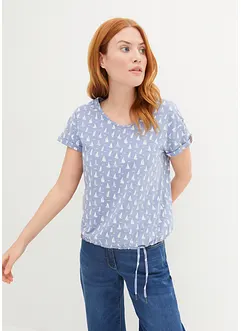T-shirt imprimé avec ruban à nouer, bonprix