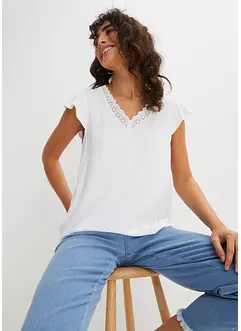 T-shirt détail dentelle, bonprix
