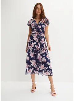 Robe midi imprimée en mesh, bonprix