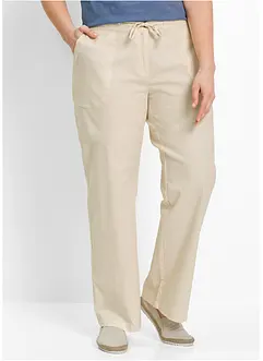 Pantalon large en lin mélangé, bonprix
