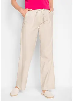 Pantalon large en lin mélangé, bonprix