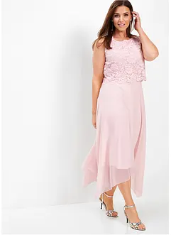 Robe premium en crêpe avec dentelle, bonprix
