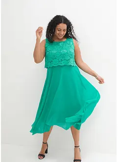 Robe premium en crêpe avec dentelle, bonprix