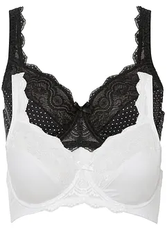 Lot de 2 soutiens-gorge à armatures et dentelle, bonprix