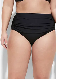 Bas de maillot sculptant, taille haute, maintien léger, avec fronces, bonprix