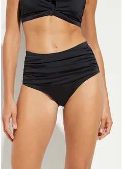 Bas de maillot sculptant, taille haute, maintien léger, avec fronces, bonprix