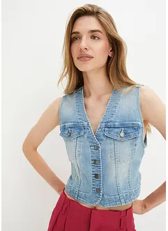 Gilet sans manches en jean extensible, bonprix