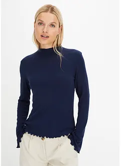 T-shirt côtelé manches longues, bonprix