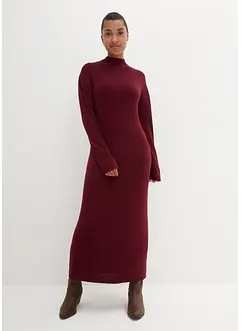 Robe longue en fine maille à col montant, manches longues, bonprix