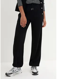 Pantalon en punto di roma à plis repassés et taille élastique, bonprix