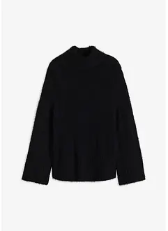 Pull boxy en fil plume à manches larges, bonprix