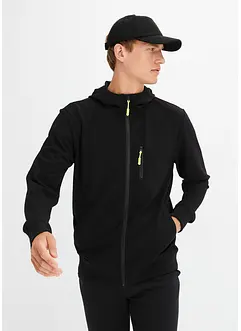 Sweat zippé à capuche avec détails sportifs en léger néoprène, bonprix